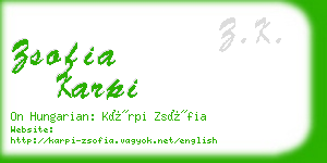 zsofia karpi business card